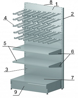 Комплектующие для пристенных стеллажей