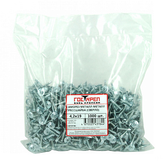 Купить Саморез с прессшайбой сверло, 4,2x38 короб l 200 шт оптом